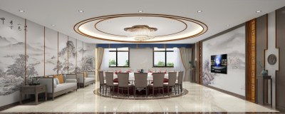 新中式包厢3D模型下载